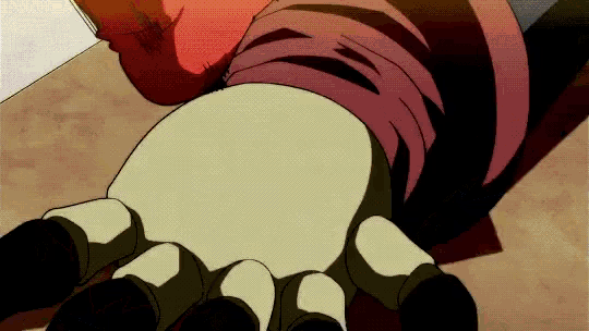 a close up of a cartoon character 's hand