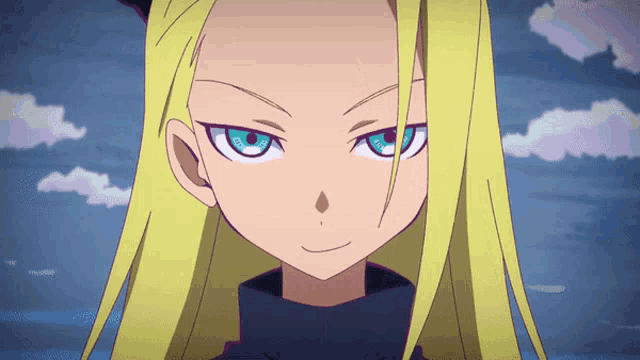 a girl with long blonde hair and blue eyes