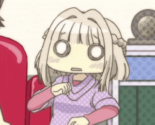 a cartoon drawing of a girl with a surprised expression on her face