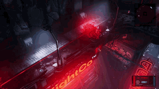 a video game with a red sign that says sight co