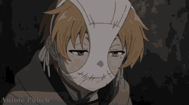 a person with stitches on their face and the words anime punch on the bottom right