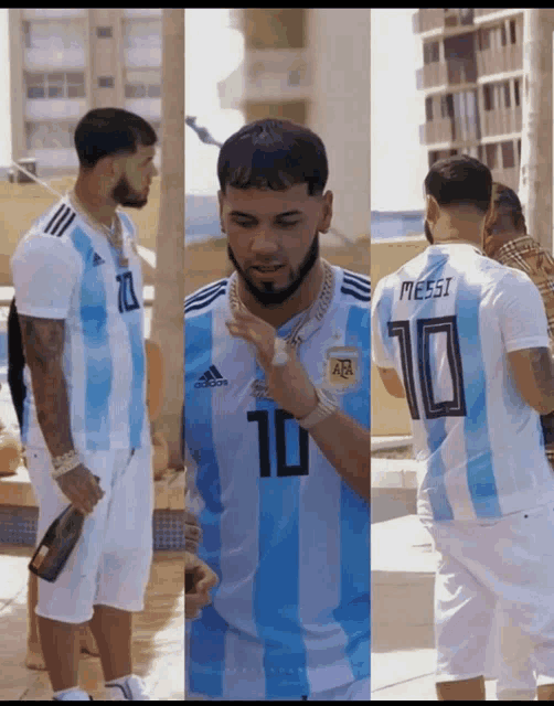 a man wearing a jersey that says messi 10