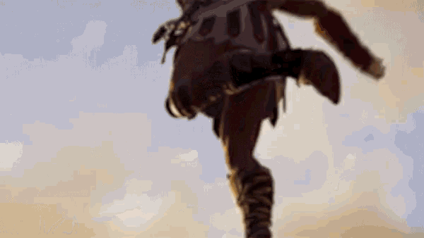 a woman in a costume is jumping in the air with her feet in the air .