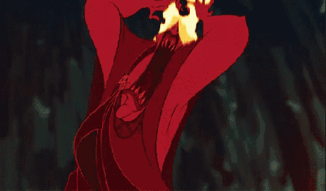 a cartoon of a monster with flames coming out of its head .
