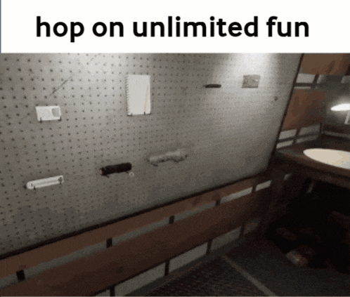 a picture of a wall with the words hop on unlimited fun