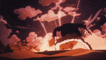 a cartoon drawing of a person running in a desert
