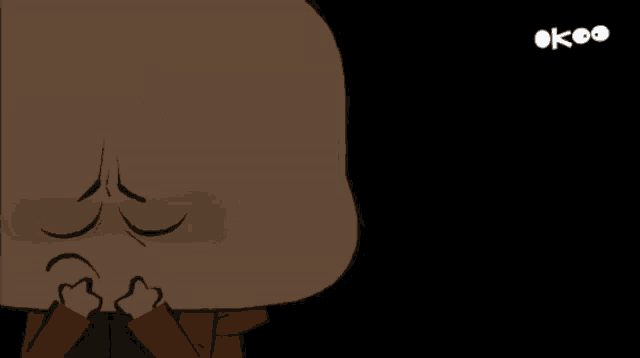 a cartoon drawing of a man with a big head and the letters okoo on the bottom
