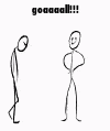 a black and white drawing of a person holding another person 's arm .