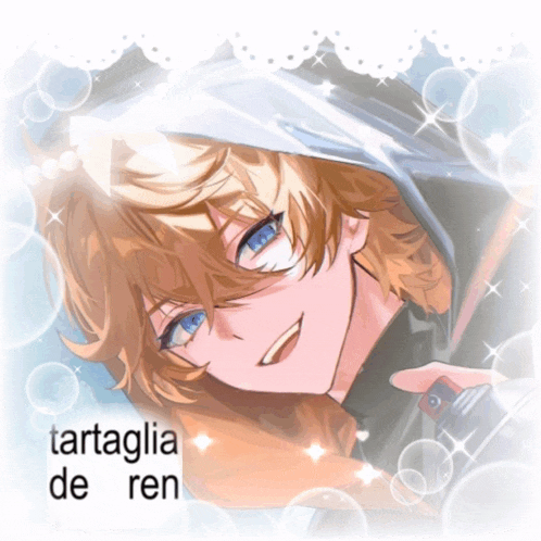a drawing of a boy with the name tartaglia de ren on it