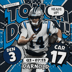 carolina panthers quarterback den 3 darnold running with a football