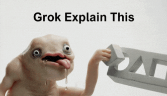 a picture of a monster with the words grok explain this written above it