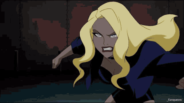 a cartoon of a woman with the word fanqueen on the bottom