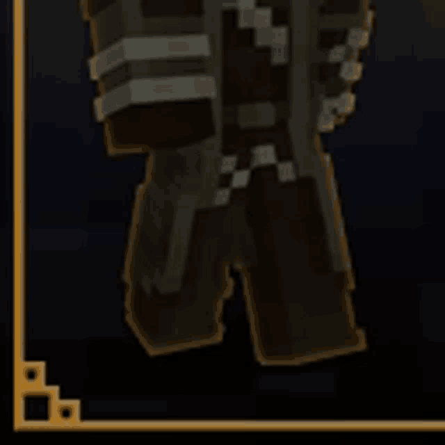 a close up of a minecraft character with a yellow border around it