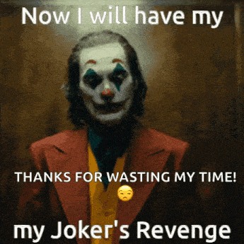 the joker is wearing a suit and tie and has a sad face on his face .