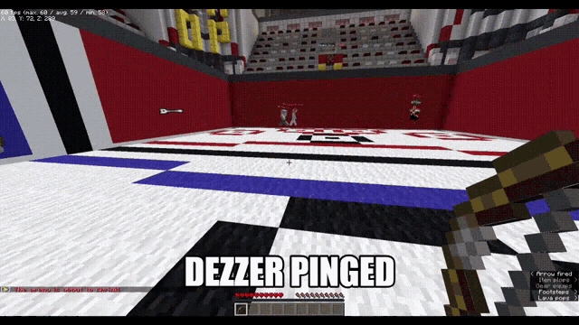 a screenshot of a video game with the words deezer pinged at the bottom