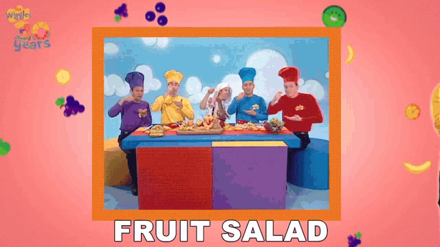 Fruit Salad Yummy Yummy The Wiggles GIF - Fruit Salad Yummy Yummy The Wiggles Were All Fruit Salad Song GIFs