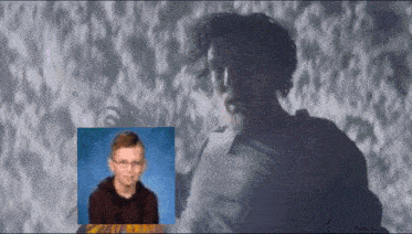 a picture of a boy with glasses and a picture of a man