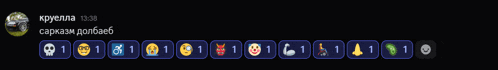 a black background with a row of icons and the name kruella