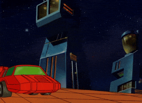 a cartoon drawing of a robot with fire coming out of it 's mouth