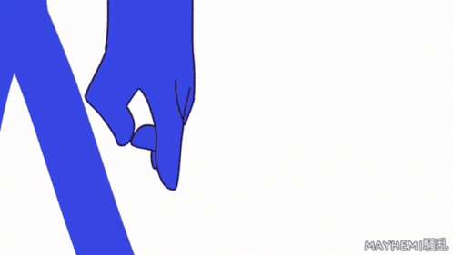 a drawing of a person 's hand with the word mayhem below