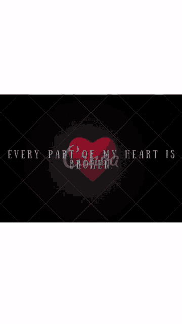 a poster with the words " every part of my heart is broken "