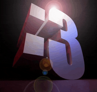 a 3d rendering of the number 3 with a light behind it