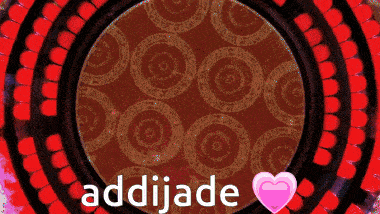 a red background with circles and the word addijade