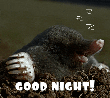 a picture of a mole in the dirt with the words good night