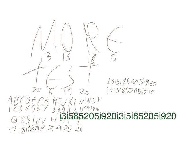 the word more is written in red and green letters