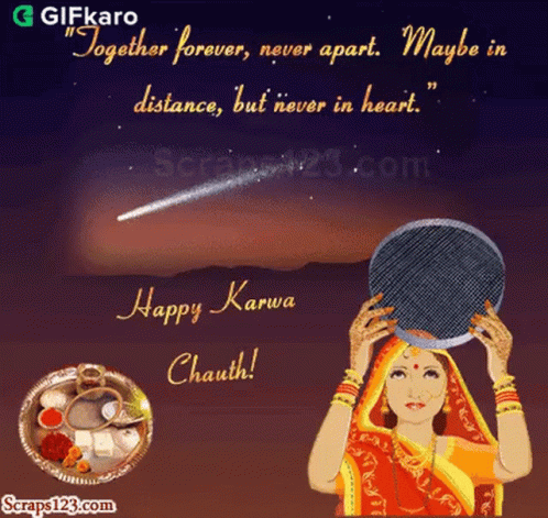 Happy Karwa Chauth Gifkaro GIF - Happy Karwa Chauth Gifkaro Together Forever GIFs