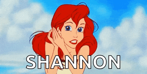 a cartoon of a little mermaid with the name shannon on the bottom