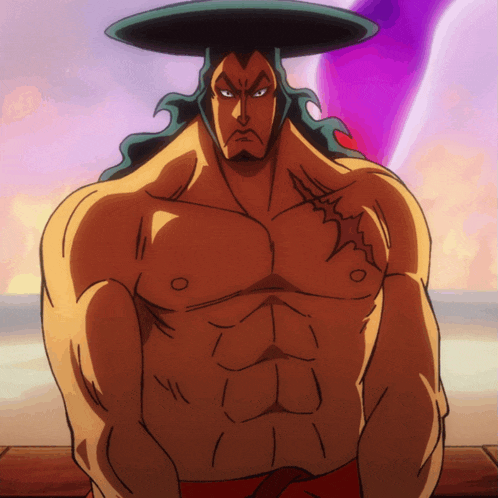 a cartoon character with a hat on his head has a tattoo on his chest