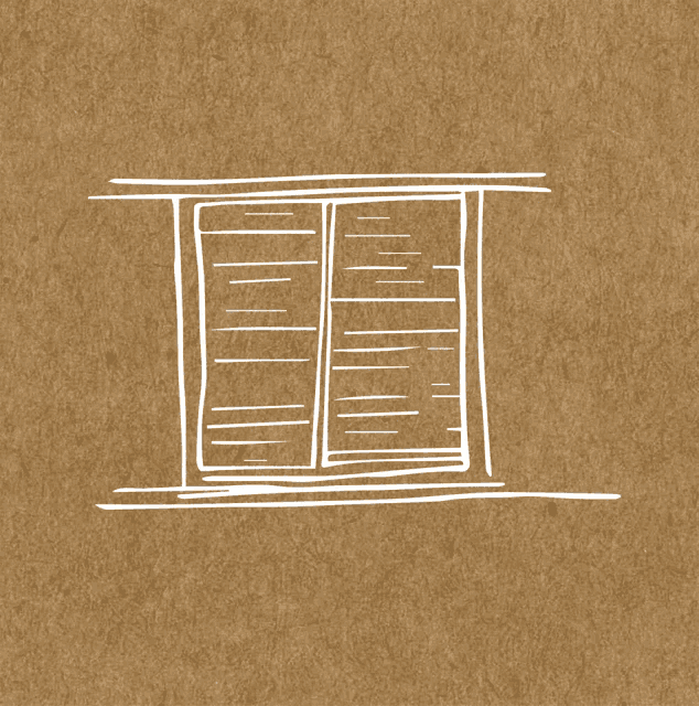 a drawing of an open window with a sign that says procuram-se janelas