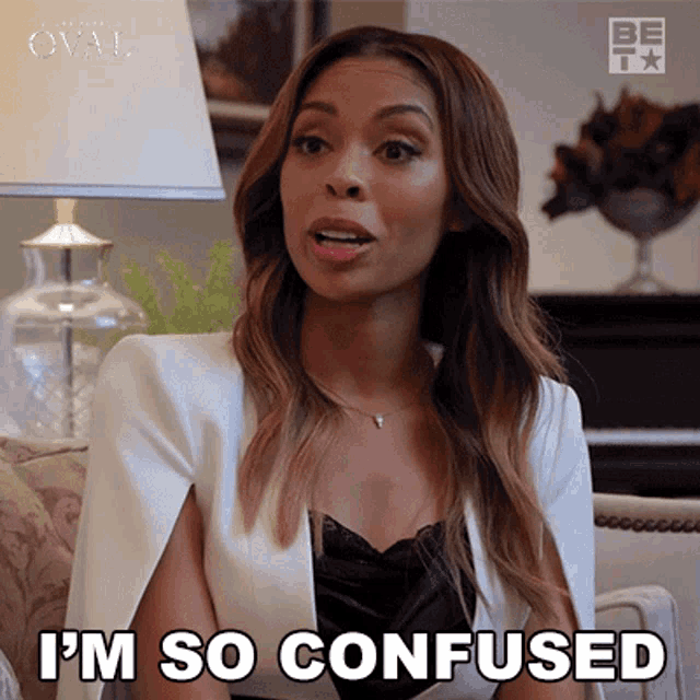 a woman says i 'm so confused in a living room