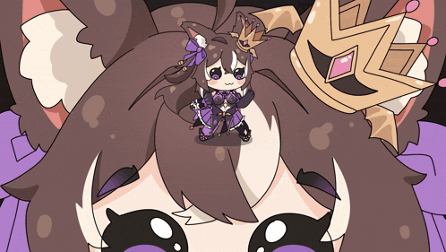 a cartoon of a cat with a crown on her head