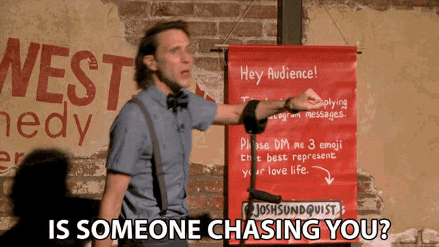 Is Someone Chasing You Josh Sundquist GIF - Is Someone Chasing You Josh Sundquist People Are Too Nice To Me GIFs