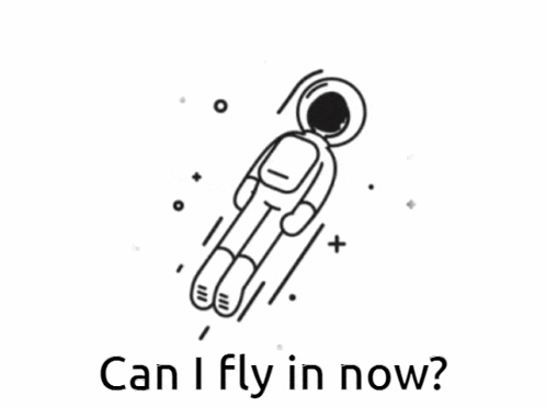 a black and white drawing of an astronaut flying through space