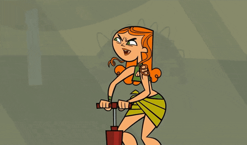 a cartoon of a woman holding a plunger with a smile on her face