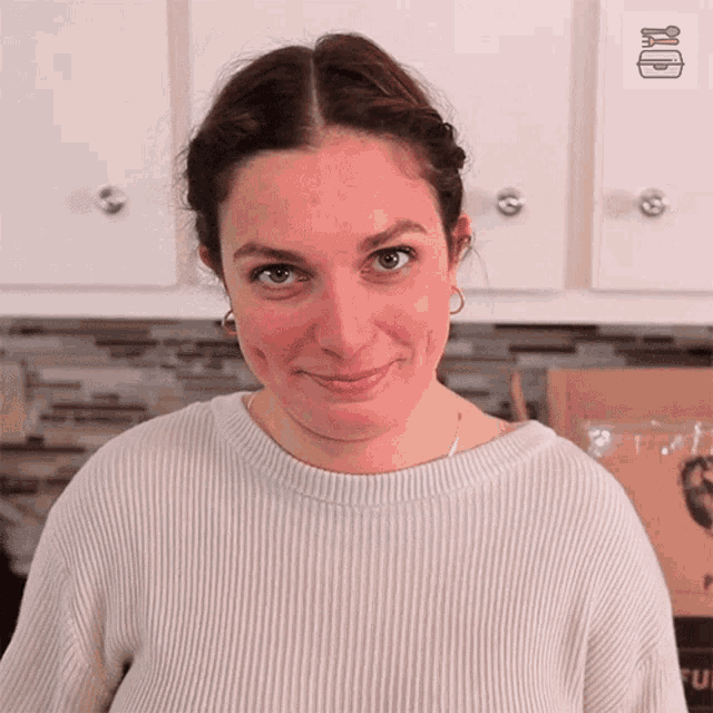 Holding Back My Laughter Emily Brewster GIF - Holding Back My Laughter Emily Brewster Food Box Hq GIFs