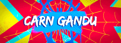 a colorful background with the words carn gandi written on it