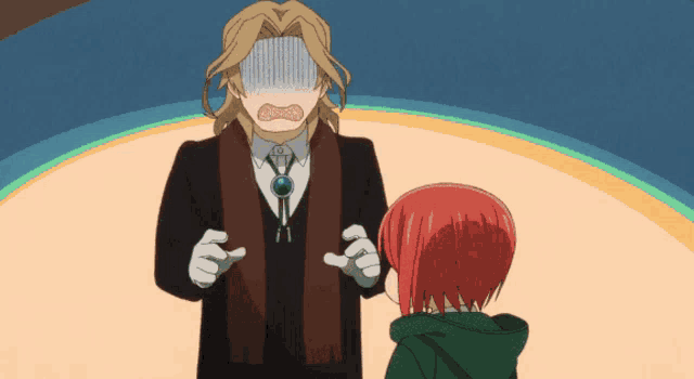 a man and a girl are standing next to each other and the man has his mouth open