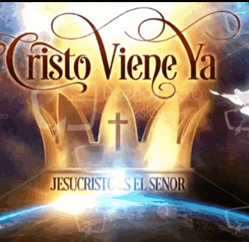 a poster that says cristo viene ya with a crown and a cross