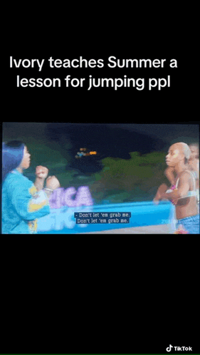 ivory teaches summer a lesson for jumping ppl in a pool