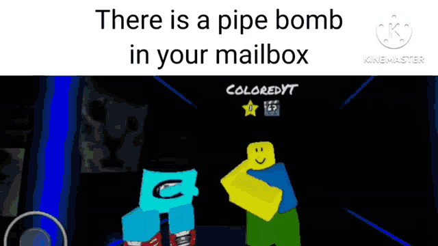 there is a pipe bomb in your mailbox written on the screen
