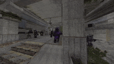 a video game character has a gas mask with the number 23 on it