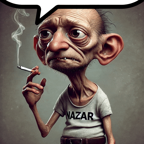 a cartoon character is smoking a cigarette and wearing a nazar shirt