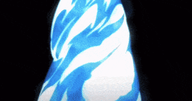a black background with a blue and white swirl on it