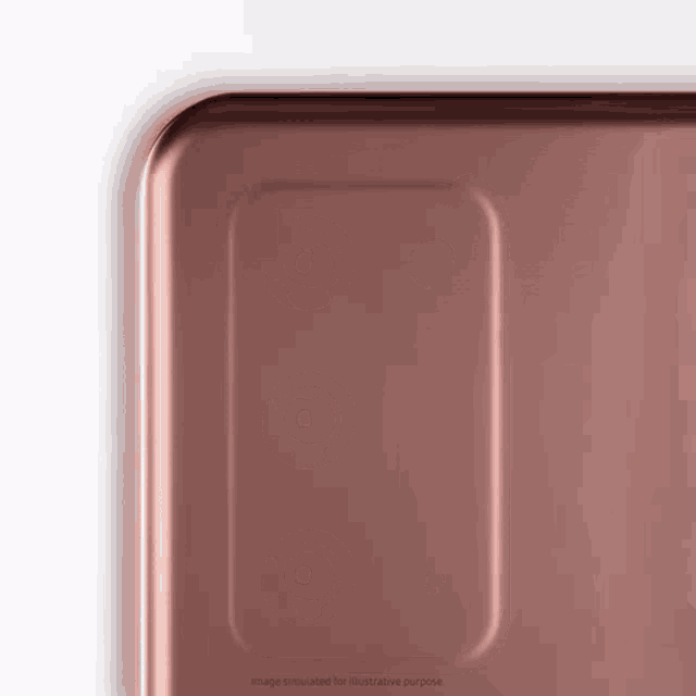 a close up of a rose gold phone with the words image simulated for illustrative purpose