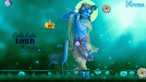 Lord Krishna Flowers GIF - Lord Krishna Flowers Pretty GIFs