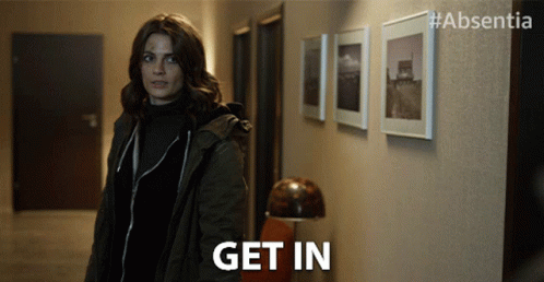 Get In Stana Katic GIF - Get In Stana Katic Emily Byrne GIFs